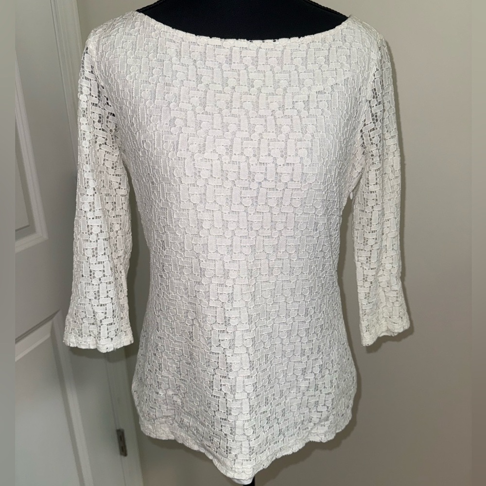 Banana Republic Ivory Lace Blouse